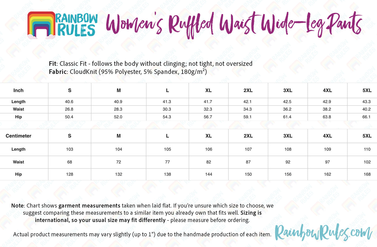 Pick Any Print from our Shop - Women's Ruffled Waist Wide-Leg Pants