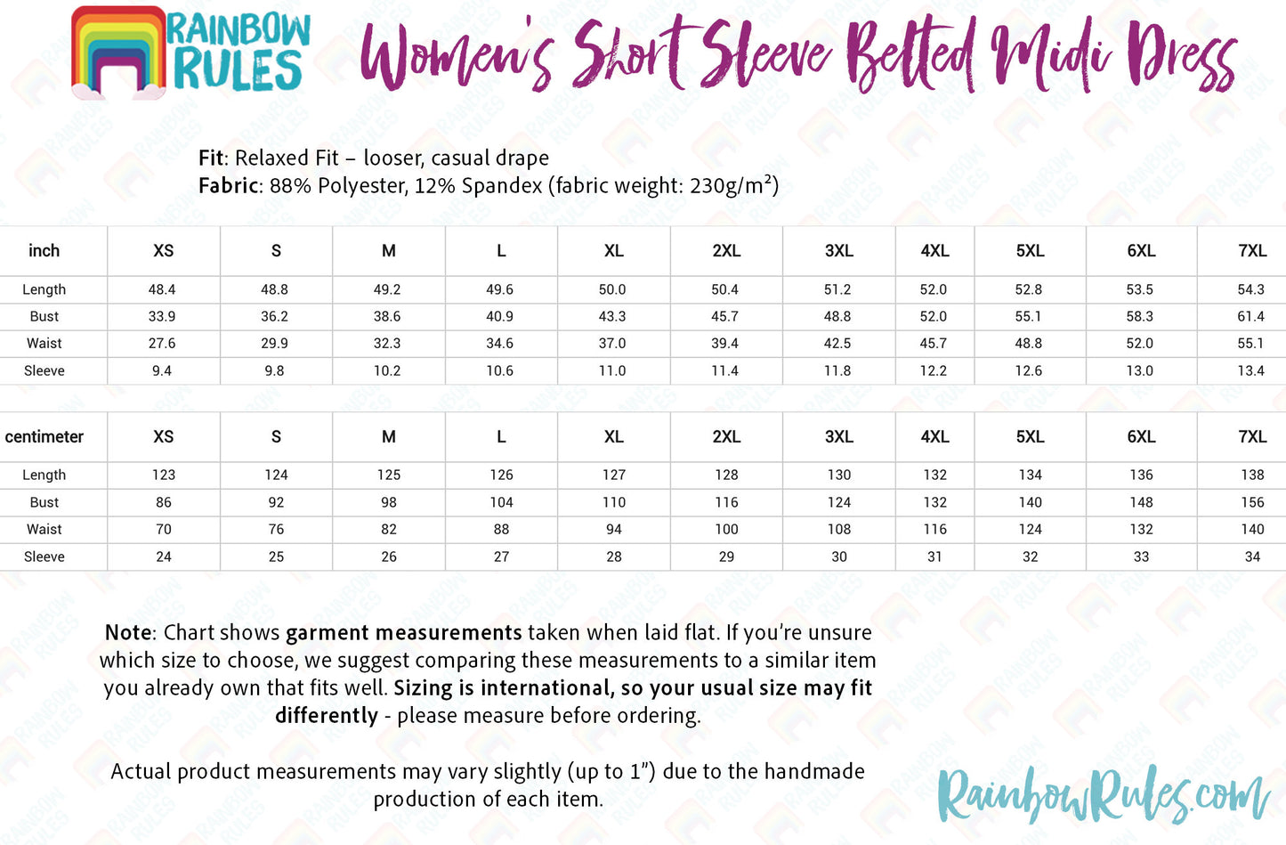 Pick Any Print from our Shop - Women's Short Sleeve Belted Midi Dress