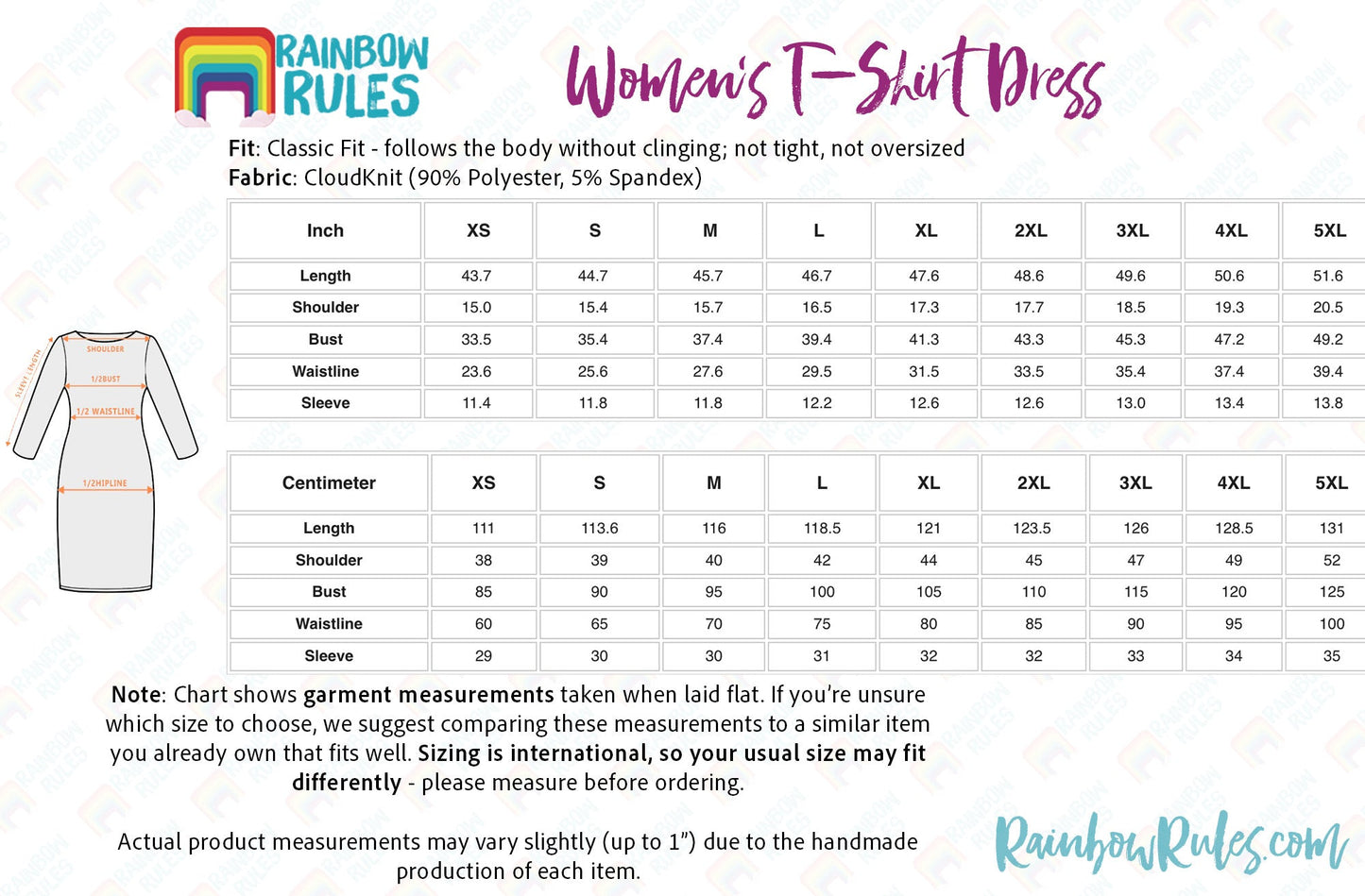 Women’s V-Neck Wrap Midi Dress Size Chart