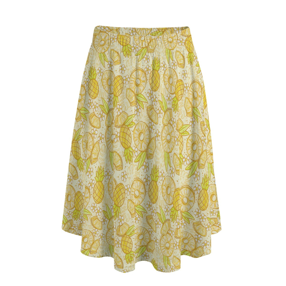 Summer Fruits - Pineapple - Women's Pocket Midi Skirt