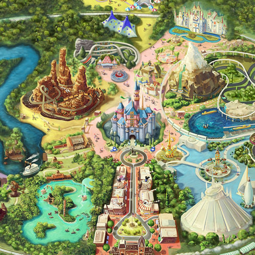 Colorful Theme Park Map