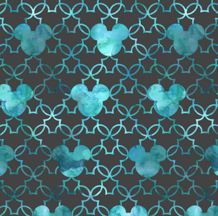Mouse Ears Watercolor Aqua