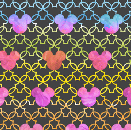 Mouse Ears Watercolor Rainbow Dark