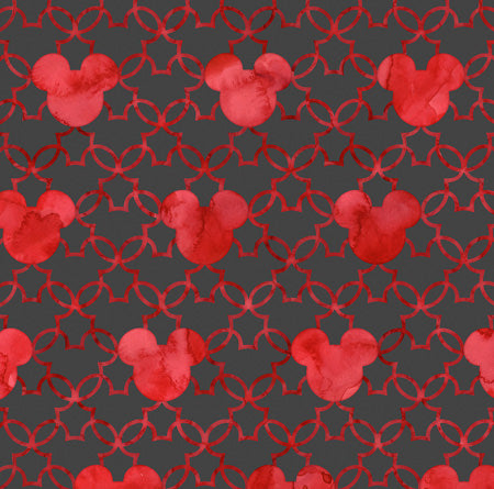 Mouse Ears Watercolor Red