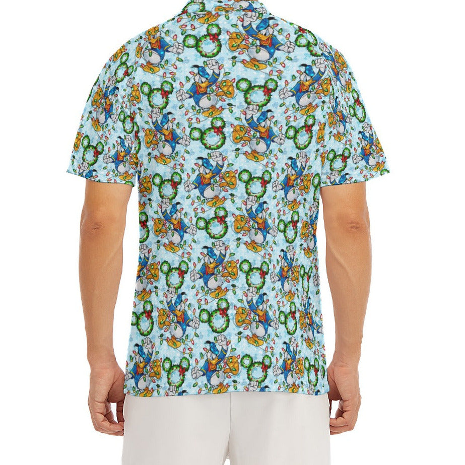 Duck’s Holiday Lights Tangle - Men's Polo Shirt