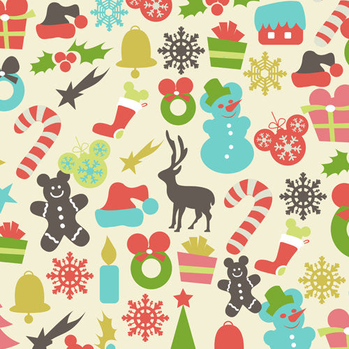 Hidden Mickeys Colorful Retro Disney Christmas