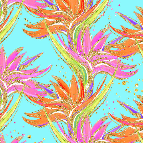 Neon Tropical Leaves