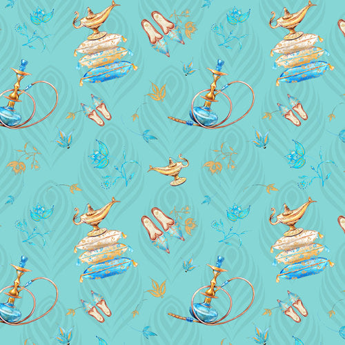 Princess Jasmine Icons on Blue Aladdin Inspired