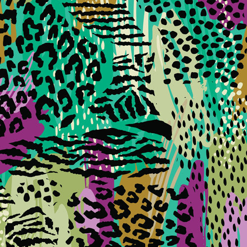 Purple & Green Animal Print