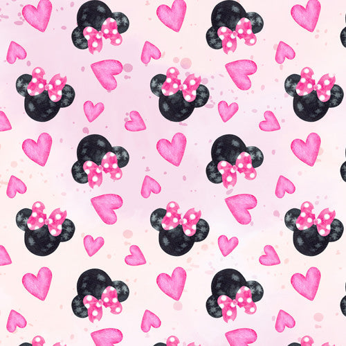 Watercolor Pink Bow Mouse Ears