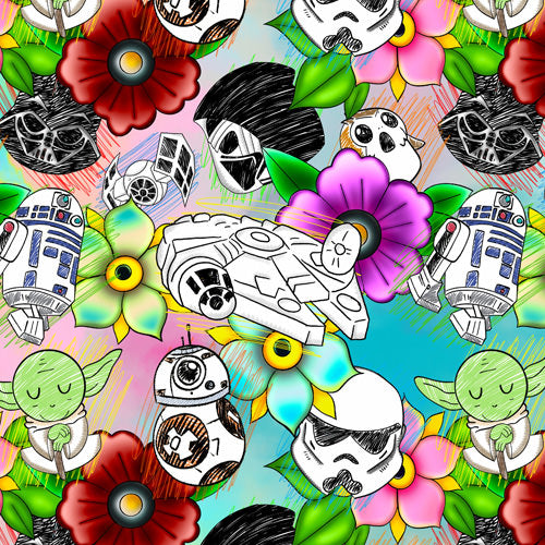 Sketched Floral Star Wars