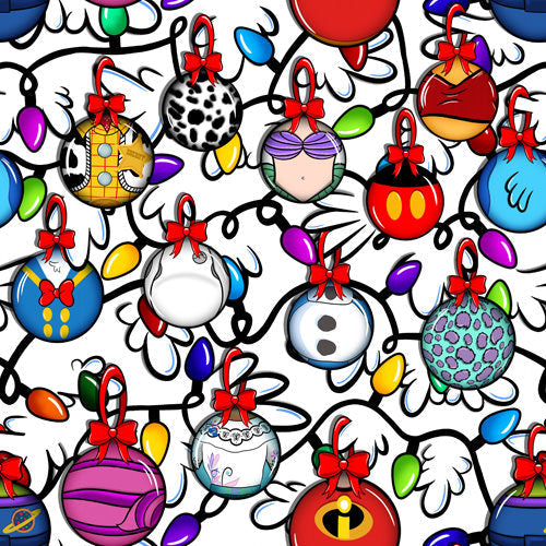 Festive Character Baubles on White