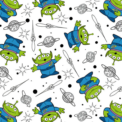 Playful Green Aliens on White