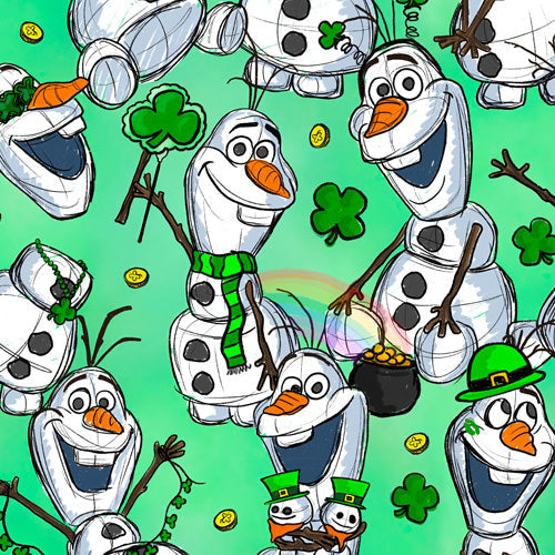Sketched Snowman St. Patrick’s Day
