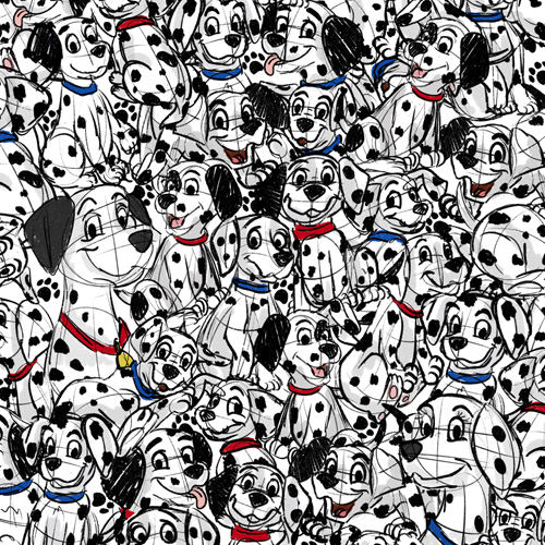 Sketchy Spotted Puppies