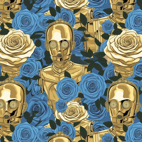 Retro Floral C3PO Droid