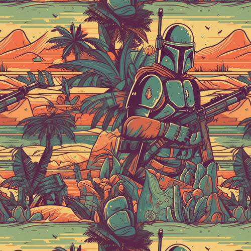 Retro Mandalorian Beach Day