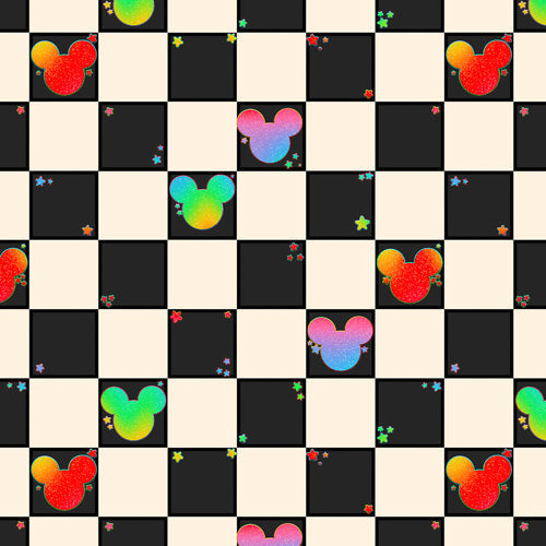Rainbow Checker Mouse Ears
