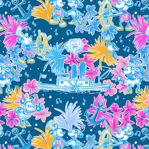 Bright Tropical Whimsy - Vintage Steamboat Captain