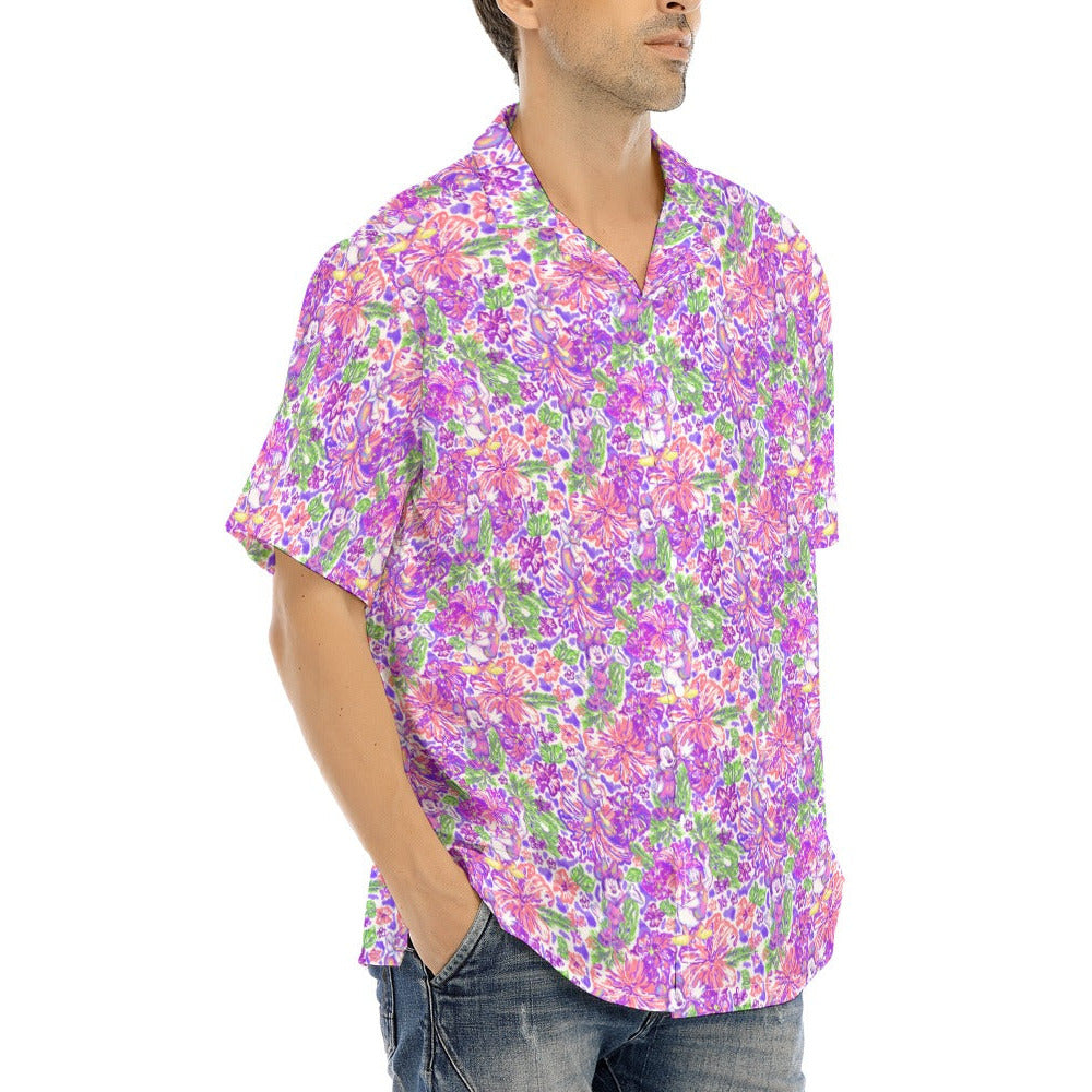 Tropical Splash Vibes - Iconic Crew - Men's Hawaiian Button Up Shirt