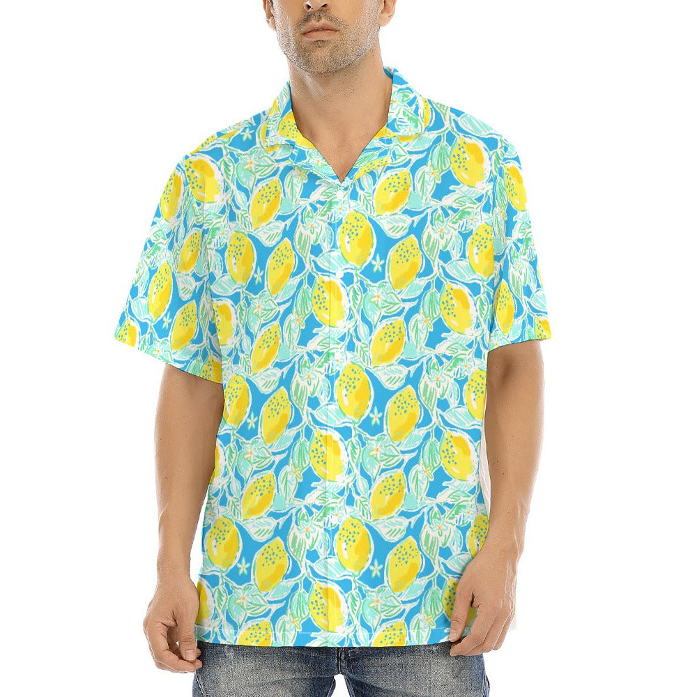 Lemon Drop Daydream - Men's Hawaiian Button Up Shirt
