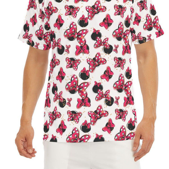 Polka Dot Bows & Mouse Ears - Men's Polo Shirt