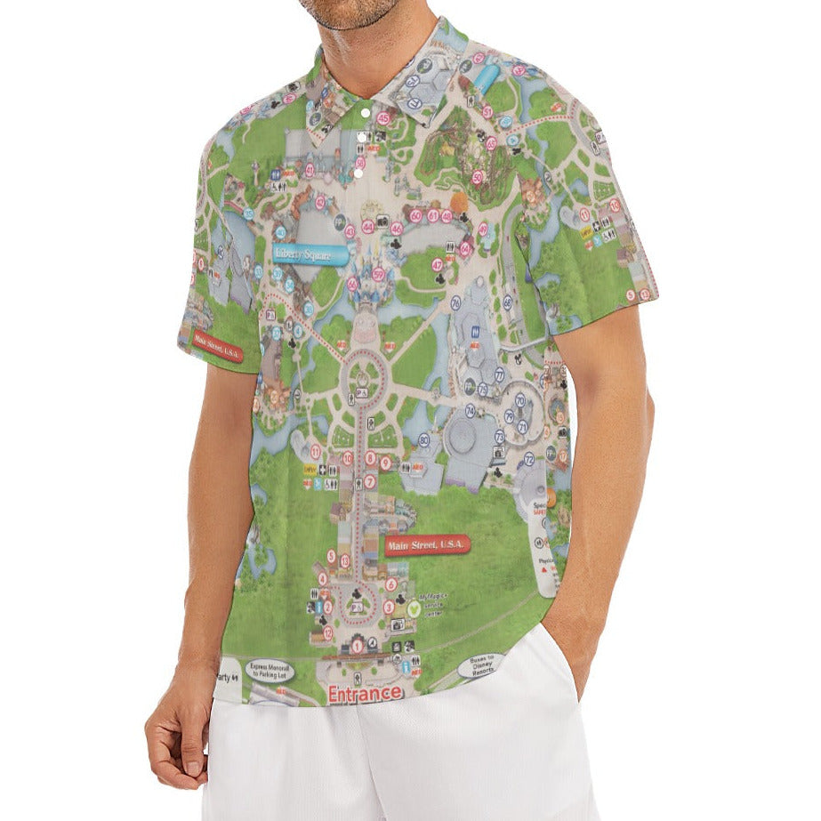 Vibrant Fantasy Park Map - Men's Polo Shirt