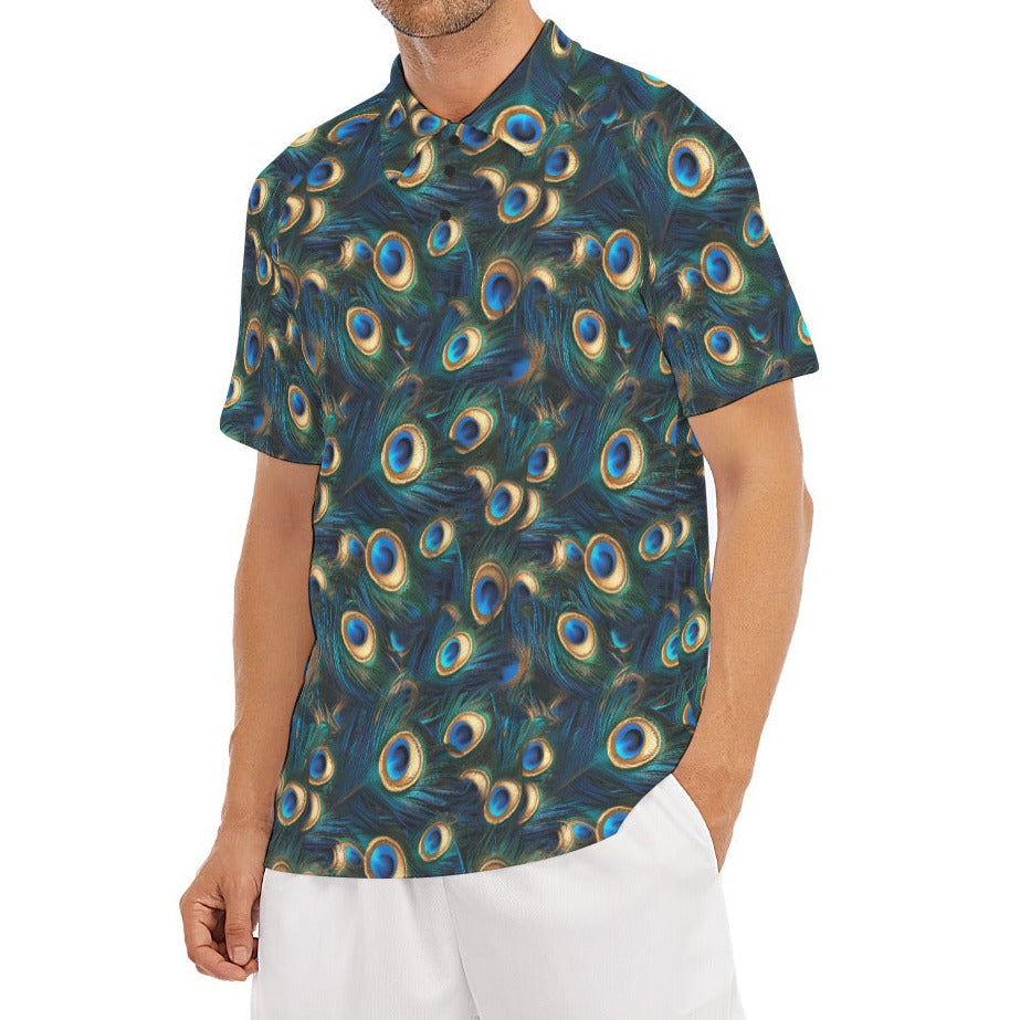 Animal Print - Peacock - Men's Polo Shirt