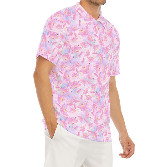 Pink Crystal Lunar Moths - Men's Polo Shirt