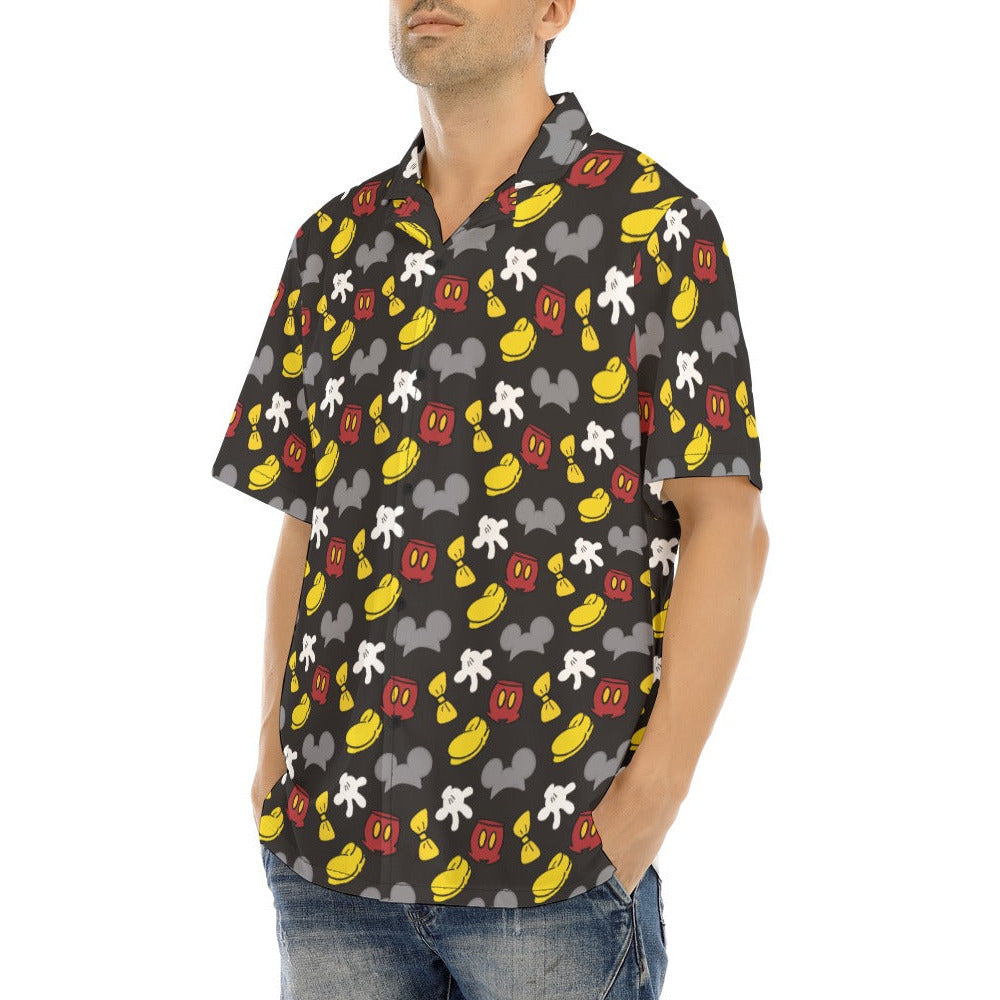Classic Mouse Style - Men's Hawaiian Button Up Shirt