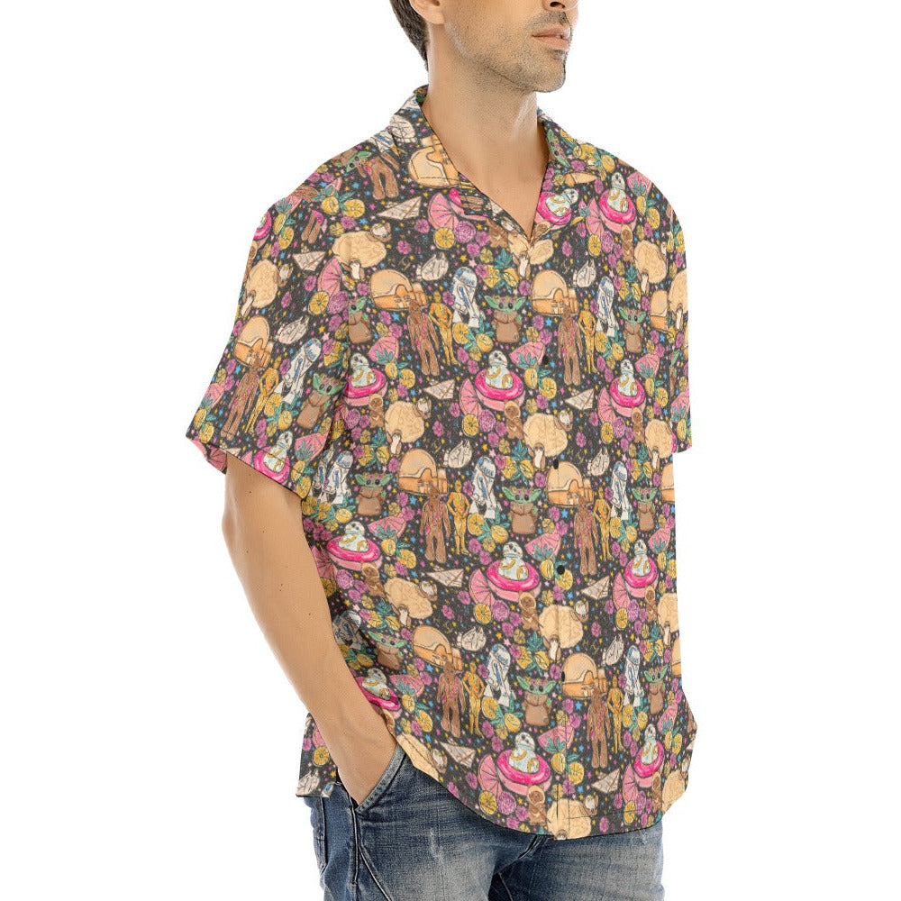 Tropical Space Squad - Men's Hawaiian Button Up Shirt
