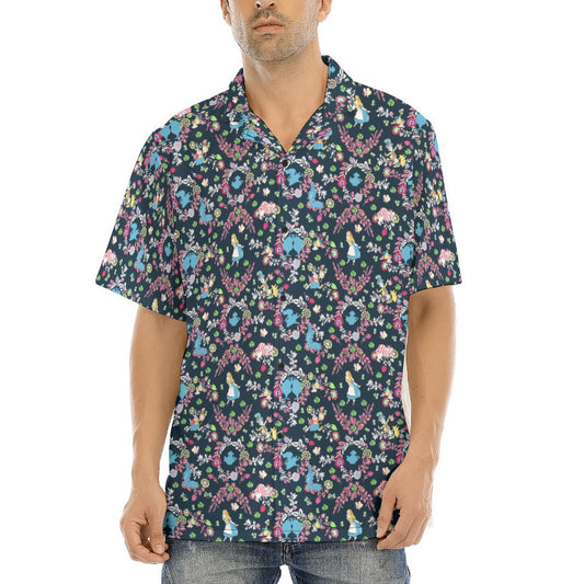 Garden Whimsy - Wonderland Dreams - Men's Hawaiian Button Up Shirt