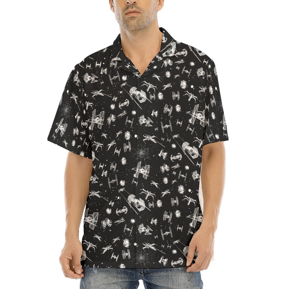 Epic Space Battle Ships - Men's Hawaiian Button Up Shirt