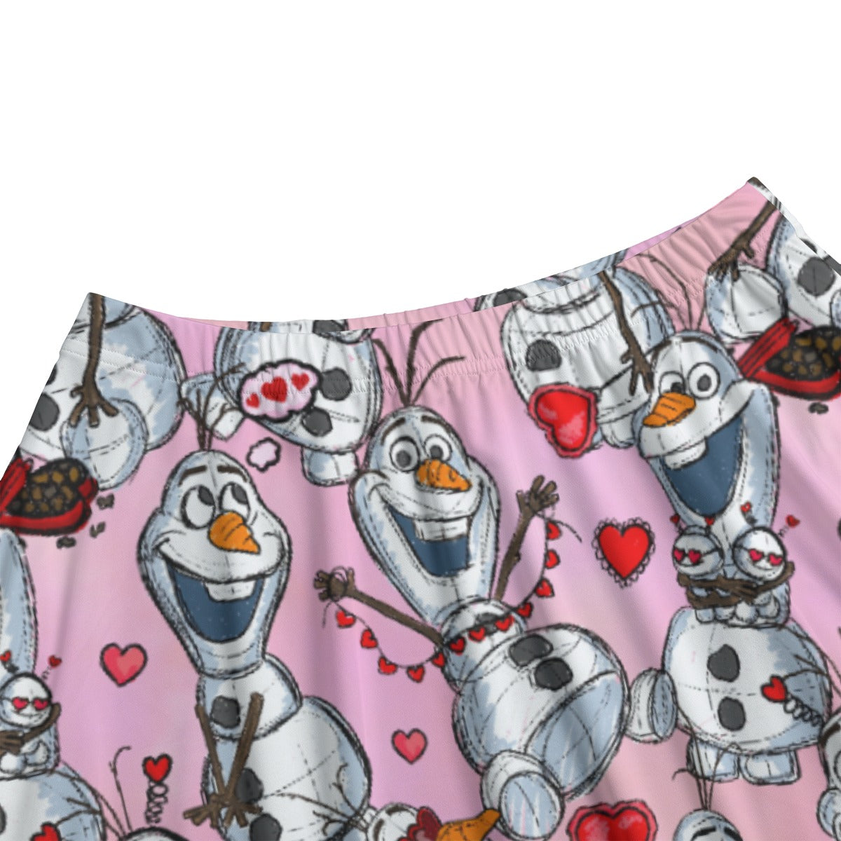 Sketched Snowman Valentine’s Day - Women's Pocket Midi Skirt