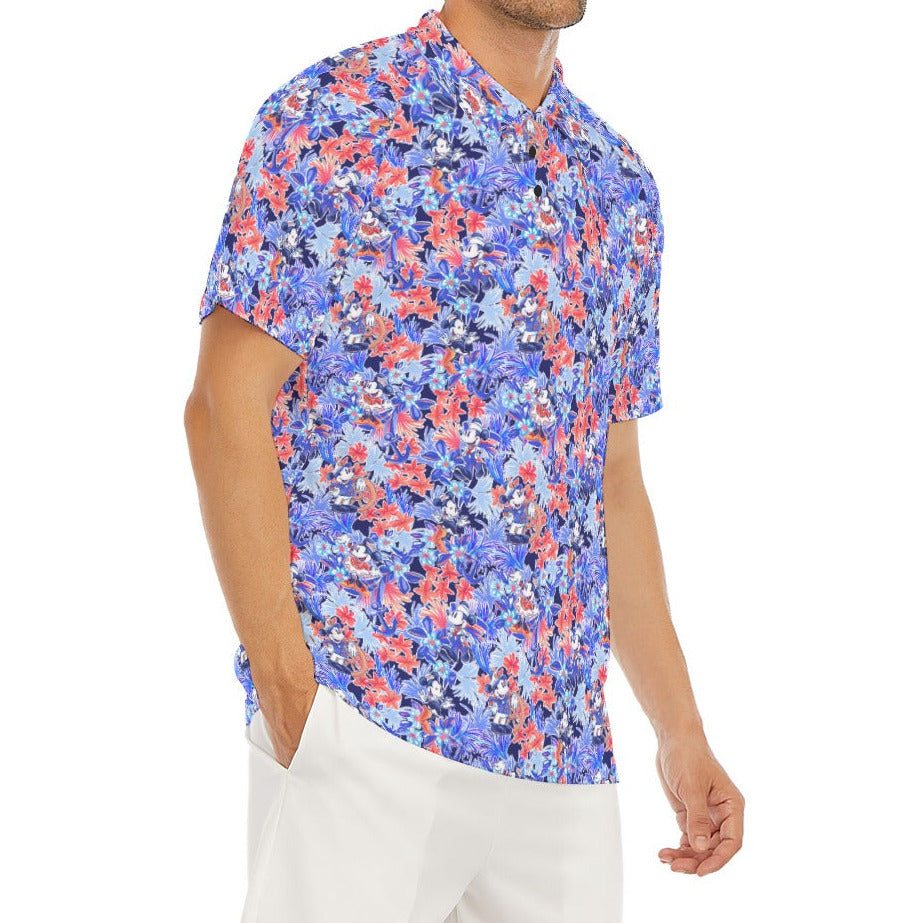 Navy Blooms Cruise - Men's Polo Shirt