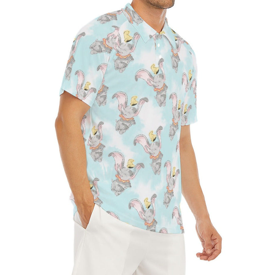 Sketch of Flying Elephant - Men's Polo Shirt
