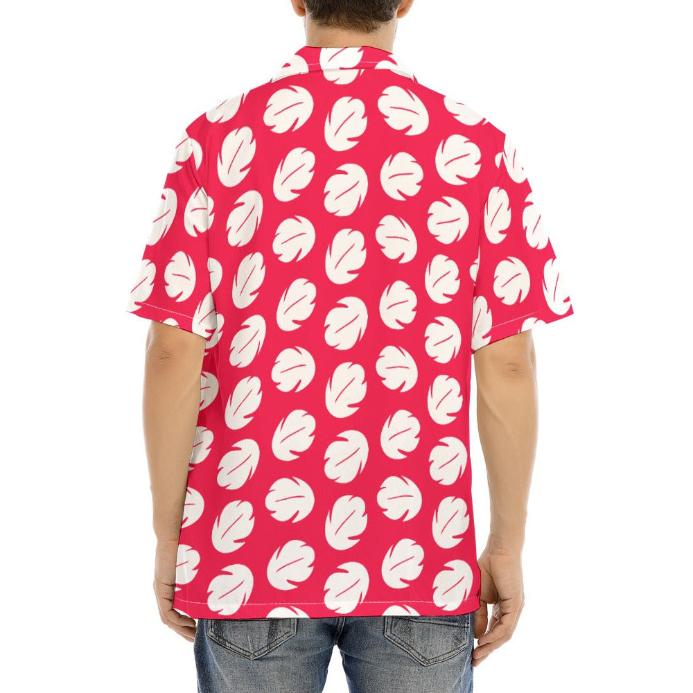 Island Leaf Print - Men's Hawaiian Button Up Shirt