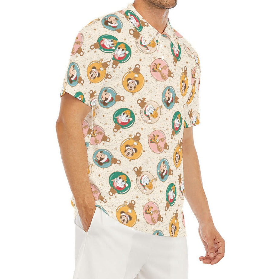 Golden Holiday Baubles - Men's Polo Shirt