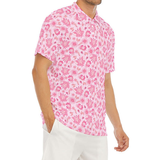 Pink Mushroom Moths - Men's Polo Shirt