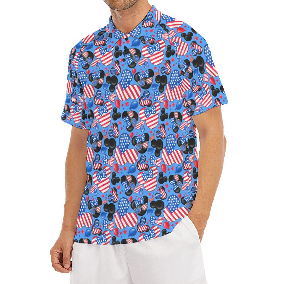 Mouse Fourth of July Celebration - Men's Polo Shirt