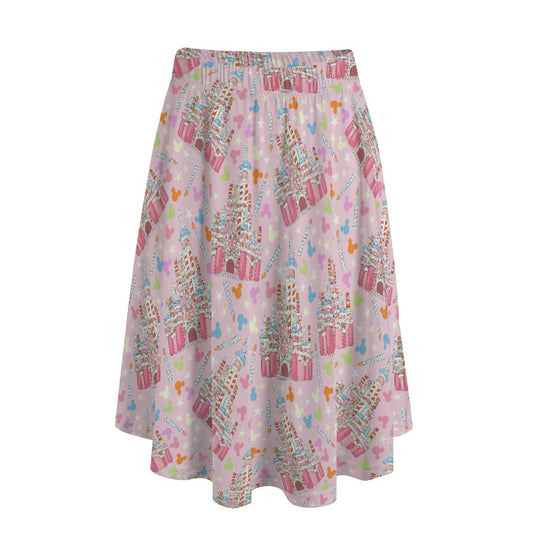 25th Birthday Cake Castle - Women's Pocket Midi Skirt