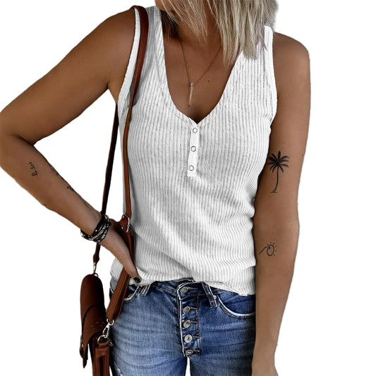 Pick Any Print from our Shop - Women's Ribbed Button Tank Top