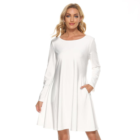 Pick Any Print from our Shop - Women's Long Sleeve A-Line Pocket Dress