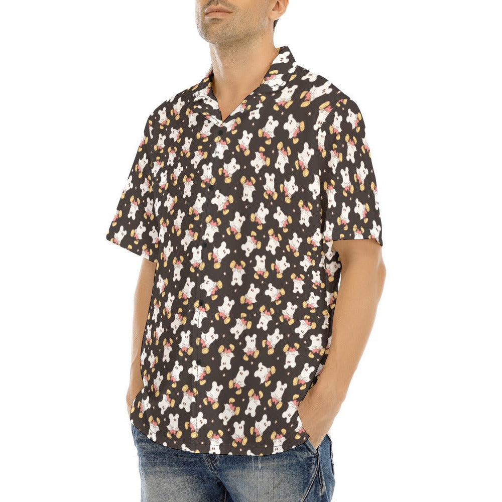 Ghostly Mouse - Men's Hawaiian Button Up Shirt