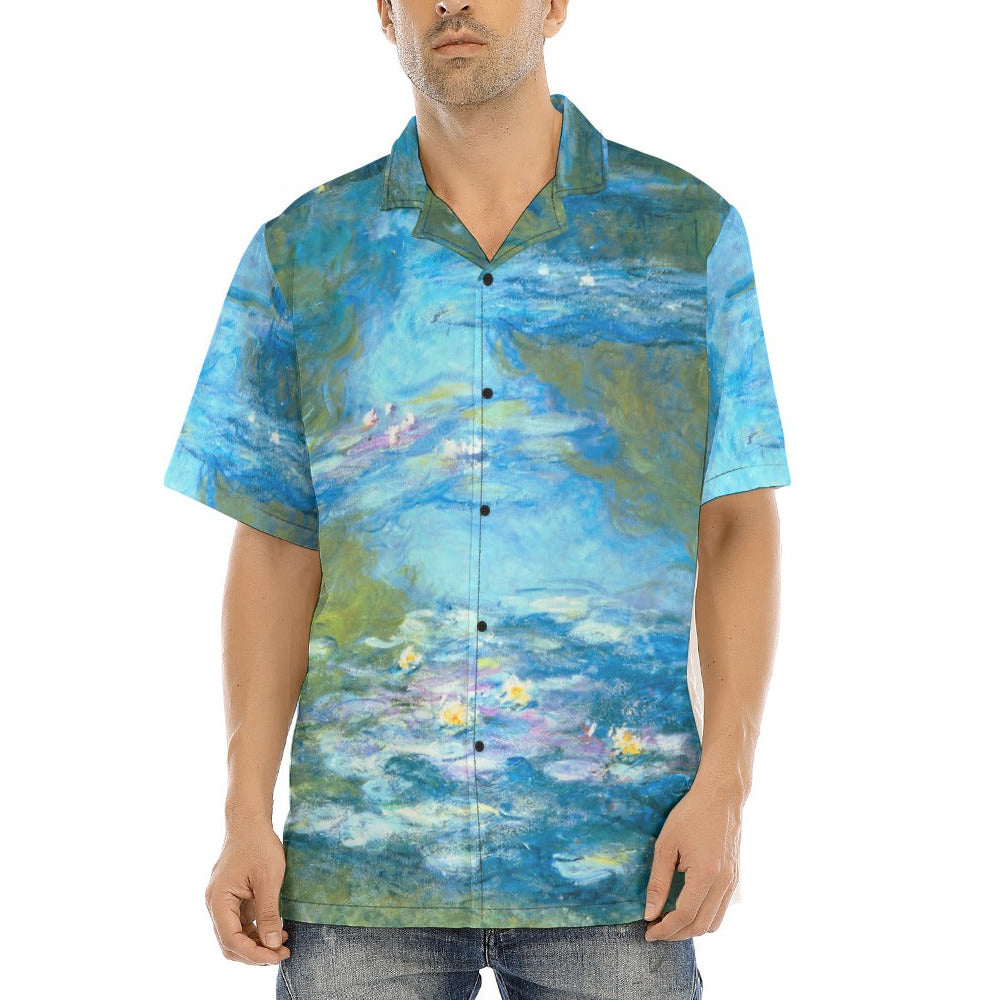 Monet Water Lillies - Men's Hawaiian Button Up Shirt
