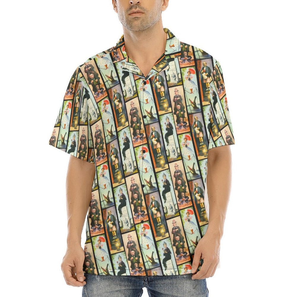 Stretch Room Portraits - Men's Hawaiian Button Up Shirt