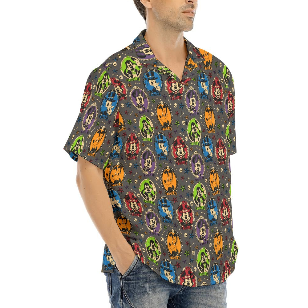 Gothic Halloween Cameos - Men's Hawaiian Button Up Shirt