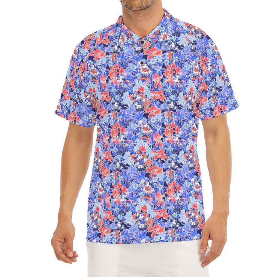 Navy Blooms Cruise - Men's Polo Shirt