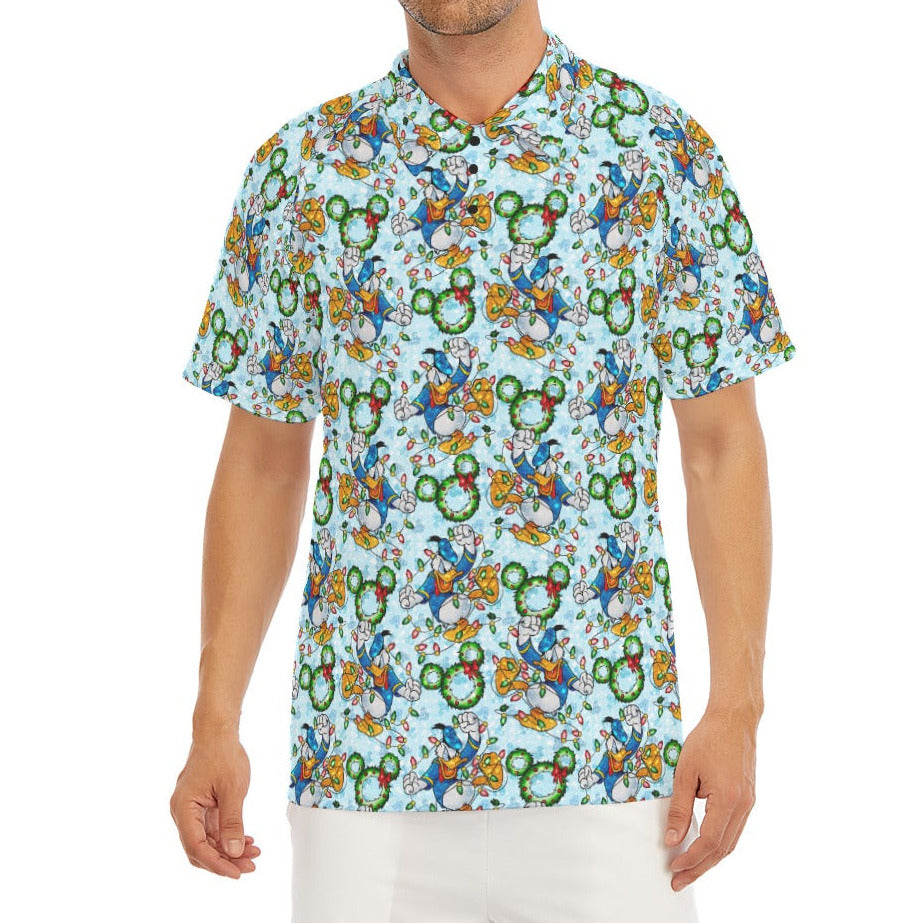 Duck’s Holiday Lights Tangle - Men's Polo Shirt
