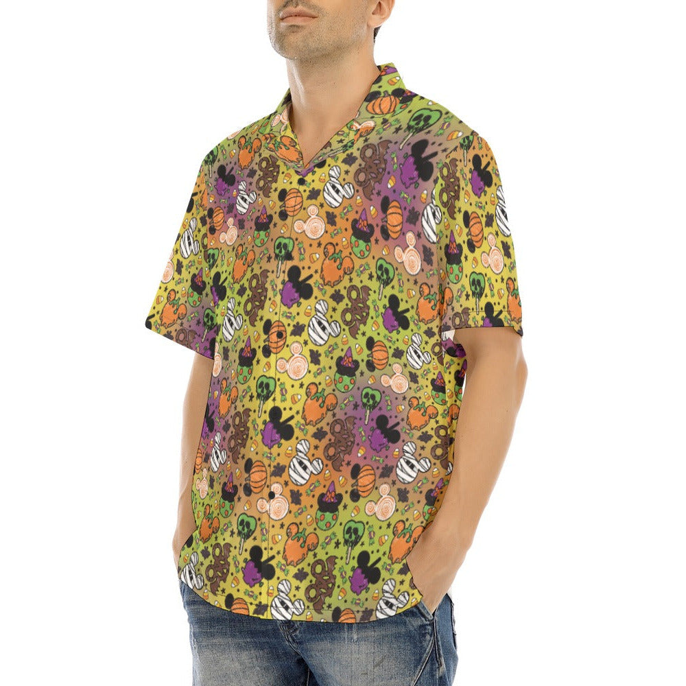 Monster Snacks Treats - Men's Hawaiian Button Up Shirt